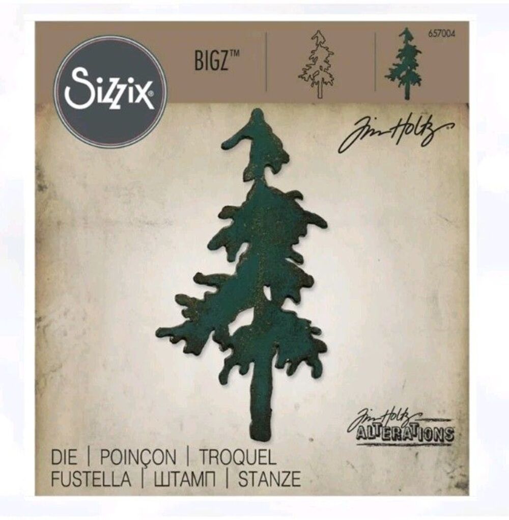 Retired Pine Tree Sizzix Bigz Tim Holtz Alterations Nature Die #657004